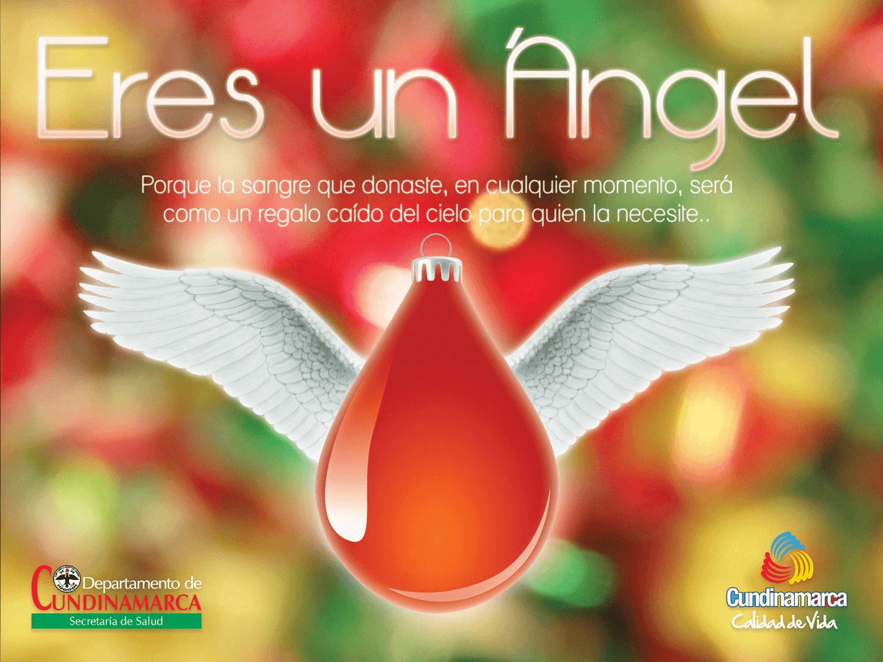 Blood donation awareness illustration for Cundinamarca